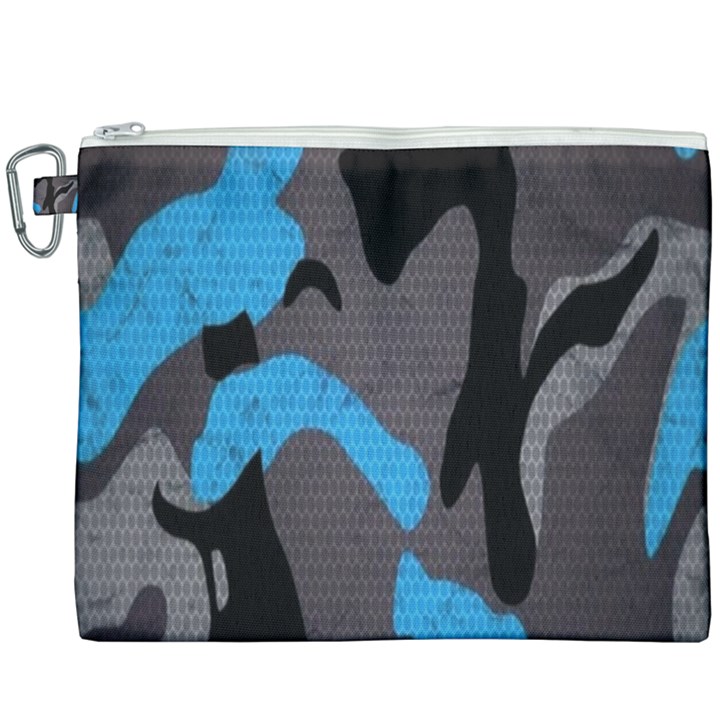 Blue, Abstract, Black, Desenho, Grey Shapes, Texture Canvas Cosmetic Bag (XXXL)