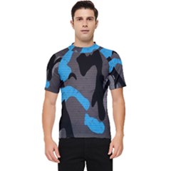 Blue, Abstract, Black, Desenho, Grey Shapes, Texture Men s Short Sleeve Rash Guard by nateshop