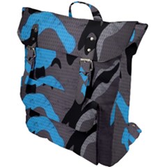 Blue, Abstract, Black, Desenho, Grey Shapes, Texture Buckle Up Backpack