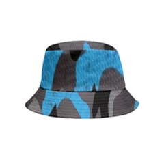 Blue, Abstract, Black, Desenho, Grey Shapes, Texture Bucket Hat (kids) by nateshop