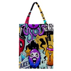 Cartoon Graffiti, Art, Black, Colorful, Wallpaper Classic Tote Bag by nateshop