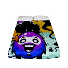 Cartoon Graffiti, Art, Black, Colorful, Wallpaper Fitted Sheet (full/ Double Size) by nateshop