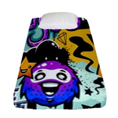 Cartoon Graffiti, Art, Black, Colorful, Wallpaper Fitted Sheet (single Size) by nateshop