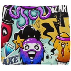 Cartoon Graffiti, Art, Black, Colorful, Wallpaper Seat Cushion by nateshop