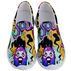 Cartoon Graffiti, Art, Black, Colorful, Wallpaper Men s Lightweight Slip Ons by nateshop