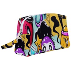 Cartoon Graffiti, Art, Black, Colorful, Wallpaper Wristlet Pouch Bag (large) by nateshop