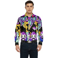 Cartoon Graffiti, Art, Black, Colorful, Wallpaper Men s Long Sleeve Pocket Shirt  by nateshop