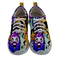 Cartoon Graffiti, Art, Black, Colorful, Wallpaper Women Athletic Shoes by nateshop