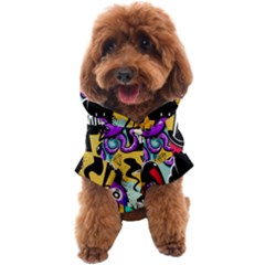 Cartoon Graffiti, Art, Black, Colorful, Wallpaper Dog Coat by nateshop