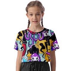 Cartoon Graffiti, Art, Black, Colorful, Wallpaper Kids  Basic T-shirt by nateshop