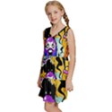 Cartoon Graffiti, Art, Black, Colorful, Wallpaper Kids  Sleeveless Tiered Mini Dress View2