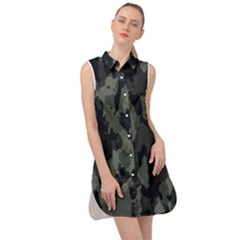 Comouflage,army Sleeveless Shirt Dress by nateshop