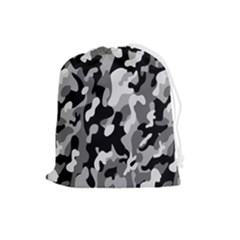 Dark Camouflage, Military Camouflage, Dark Backgrounds Drawstring Pouch (large) by nateshop