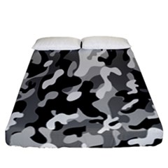 Dark Camouflage, Military Camouflage, Dark Backgrounds Fitted Sheet (california King Size) by nateshop