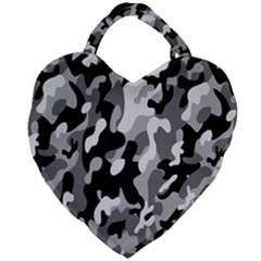 Dark Camouflage, Military Camouflage, Dark Backgrounds Giant Heart Shaped Tote by nateshop