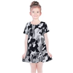 Dark Camouflage, Military Camouflage, Dark Backgrounds Kids  Simple Cotton Dress by nateshop