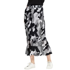 Dark Camouflage, Military Camouflage, Dark Backgrounds Maxi Fishtail Chiffon Skirt by nateshop