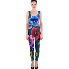 Falling Flowers, Art, Coffee Cup, Colorful, Creative, Cup One Piece Catsuit by nateshop