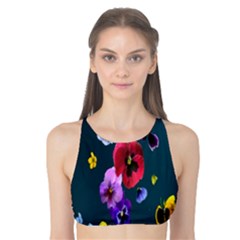 Falling Flowers, Art, Coffee Cup, Colorful, Creative, Cup Tank Bikini Top by nateshop