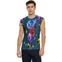 Falling Flowers, Art, Coffee Cup, Colorful, Creative, Cup Men s Raglan Cap Sleeve T-Shirt View1