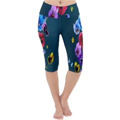 Falling Flowers, Art, Coffee Cup, Colorful, Creative, Cup Lightweight Velour Cropped Yoga Leggings by nateshop