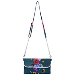 Falling Flowers, Art, Coffee Cup, Colorful, Creative, Cup Mini Crossbody Handbag by nateshop