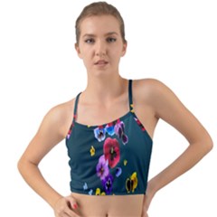 Falling Flowers, Art, Coffee Cup, Colorful, Creative, Cup Mini Tank Bikini Top by nateshop