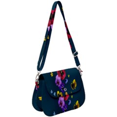 Falling Flowers, Art, Coffee Cup, Colorful, Creative, Cup Saddle Handbag by nateshop