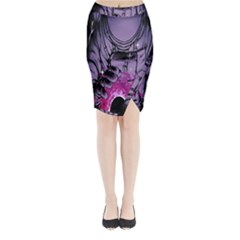 Fingerprint Astro, Amoled, Astronaut, Black, Dark, Oled Midi Wrap Pencil Skirt by nateshop