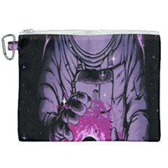 Fingerprint Astro, Amoled, Astronaut, Black, Dark, Oled Canvas Cosmetic Bag (xxl) by nateshop