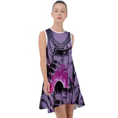 Fingerprint Astro, Amoled, Astronaut, Black, Dark, Oled Frill Swing Dress by nateshop