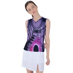 Fingerprint Astro, Amoled, Astronaut, Black, Dark, Oled Women s Sleeveless Sports Top by nateshop