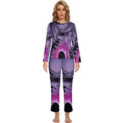 Fingerprint Astro, Amoled, Astronaut, Black, Dark, Oled Womens  Long Sleeve Lightweight Pajamas Set by nateshop