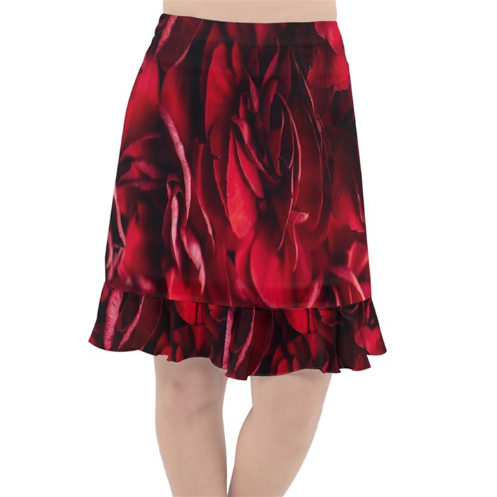 Followers,maroon,rose,roses Fishtail Chiffon Skirt