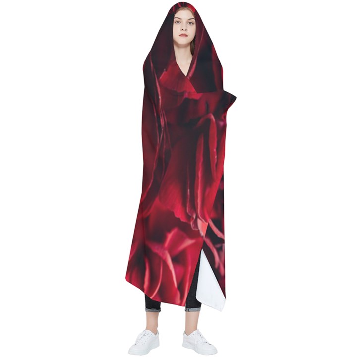 Followers,maroon,rose,roses Wearable Blanket