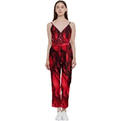 Followers,maroon,rose,roses V-neck Camisole Jumpsuit by nateshop