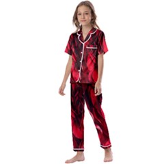 Followers,maroon,rose,roses Kids  Satin Short Sleeve Pajamas Set by nateshop