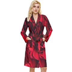 Followers,maroon,rose,roses Long Sleeve Velvet Robe