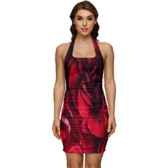 Followers,maroon,rose,roses Sleeveless Wide Square Neckline Ruched Bodycon Dress by nateshop