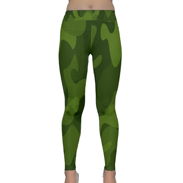 Green Camouflage, Camouflage Backgrounds, Green Fabric Classic Yoga Leggings