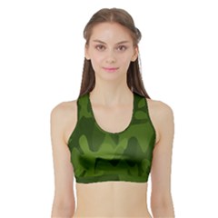 Green Camouflage, Camouflage Backgrounds, Green Fabric Sports Bra With Border by nateshop