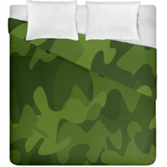 Green Camouflage, Camouflage Backgrounds, Green Fabric Duvet Cover Double Side (king Size) by nateshop