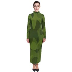 Green Camouflage, Camouflage Backgrounds, Green Fabric Turtleneck Maxi Dress by nateshop