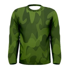 Green Camouflage, Camouflage Backgrounds, Green Fabric Men s Long Sleeve T-shirt by nateshop