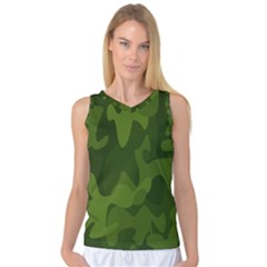 Green Camouflage, Camouflage Backgrounds, Green Fabric Women s Basketball Tank Top by nateshop