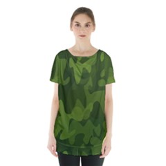 Green Camouflage, Camouflage Backgrounds, Green Fabric Skirt Hem Sports Top by nateshop