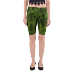 Green Camouflage, Camouflage Backgrounds, Green Fabric Yoga Cropped Leggings by nateshop