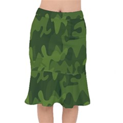 Green Camouflage, Camouflage Backgrounds, Green Fabric Short Mermaid Skirt by nateshop