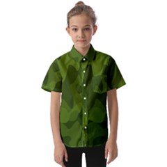 Green Camouflage, Camouflage Backgrounds, Green Fabric Kids  Short Sleeve Shirt by nateshop