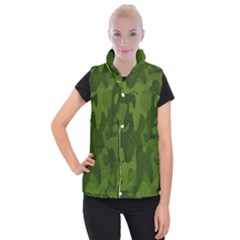 Green Camouflage, Camouflage Backgrounds, Green Fabric Women s Button Up Vest by nateshop